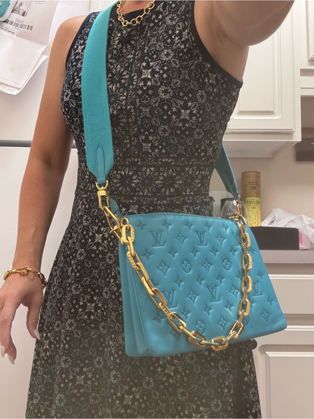 Louis Vuitton Turquoise Coussin Embossed Monogram Shoulder Bag - Picture 14 of 14